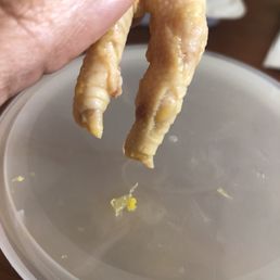 Chicken foot soup. The nails was still on the chicken feet so they didn't clean the chicken