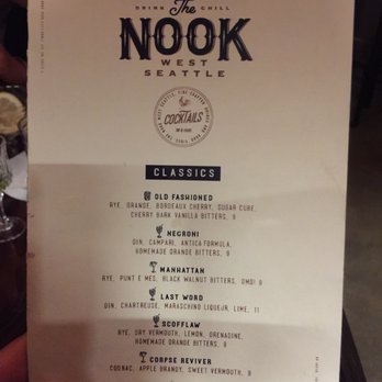 The NOOK - Menu - Lounges Near Me - Seattle, Washington The NOOK - Menu - Lounges Near Me - Seattle, Washington