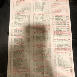 Menu as of august 2022