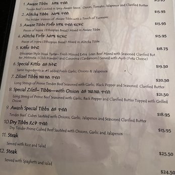 Awash Restaurant - Menu - Ethiopian Near Me - Los Angeles, California