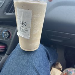 McDonald's - Large caramel frappe no whip cream "extra drizzle"