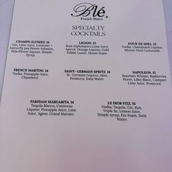 Cocktail Menu