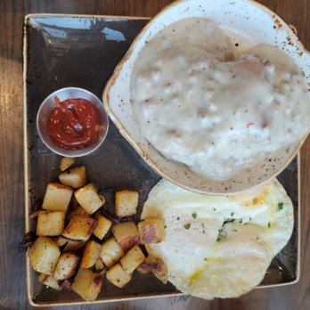 First Watch - Biscuits and gravy with potatoes and eggs - Breakfast & Brunch Near Me - Gilbert, Arizona First Watch - Biscuits and gravy with potatoes and eggs - Breakfast & Brunch Near Me - Gilbert, Arizona