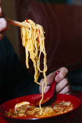 Lifting Noodles Ramen by null