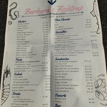 Barbara's Fishtrap - Menu as of 07/27/2020 - Seafood Near Me - Half Moon Bay, California Barbara's Fishtrap - Menu as of 07/27/2020 - Seafood Near Me - Half Moon Bay, California