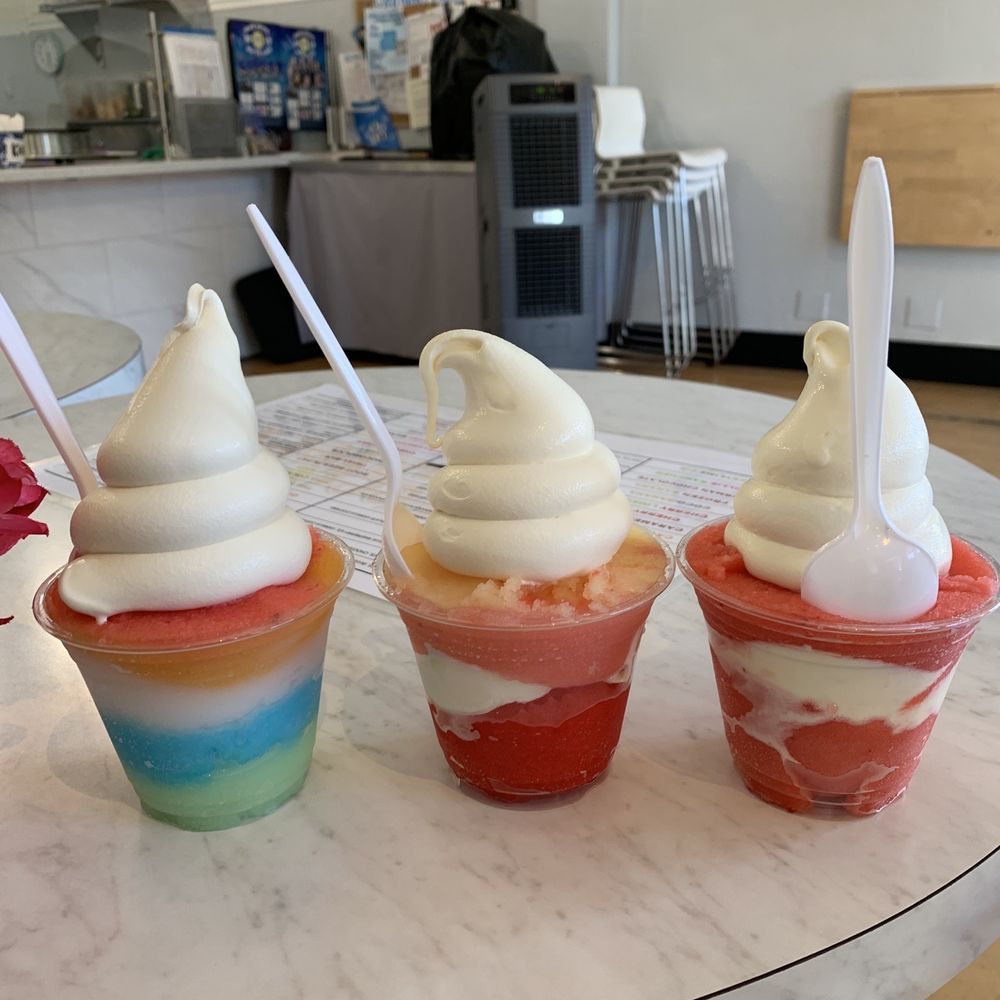 Sweet and Shavery - Rainbow, big stick w/strawberry guava, strawberry - Desserts Near Me - Davis, California