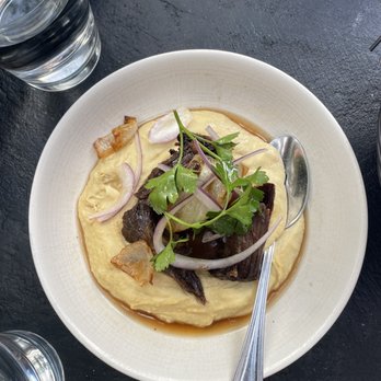 Aba - Crispy Short Rib Hummus* - Mediterranean Near Me - Austin, Texas Aba - Crispy Short Rib Hummus* - Mediterranean Near Me - Austin, Texas