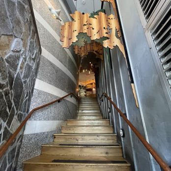 MoCo's Founding Farmers - Stairs going to the 2nd floor dining. - New American Near Me - Potomac, Maryland MoCo's Founding Farmers - Stairs going to the 2nd floor dining. - New American Near Me - Potomac, Maryland