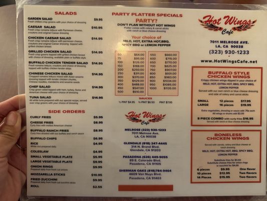 Menu photo 3 Hot Wings Cafe Los Angeles, CA Menu photo 3 Hot Wings Cafe Los Angeles, CA