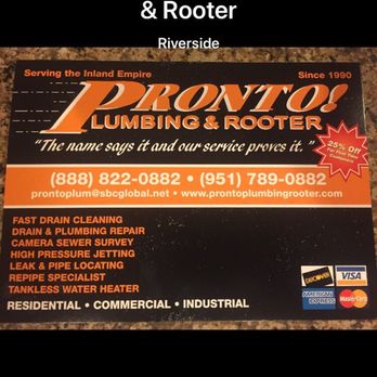 Pronto Plumbing & Rooter - Plumbing Near Me - Riverside, California Pronto Plumbing & Rooter - Plumbing Near Me - Riverside, California