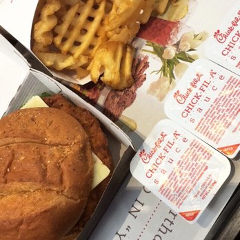 Chick-fil-A - Spicy chicken sandwich and waffle fries - Fast Food Near Me - Ventura, California Chick-fil-A - Spicy chicken sandwich and waffle fries - Fast Food Near Me - Ventura, California