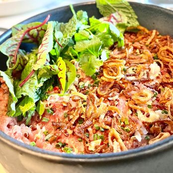 Kingfisher - Beef tartare ($22) crispy shallots, fresh herbs, lettuce - Vietnamese Near Me - San Diego, California Kingfisher - Beef tartare ($22) crispy shallots, fresh herbs, lettuce - Vietnamese Near Me - San Diego, California