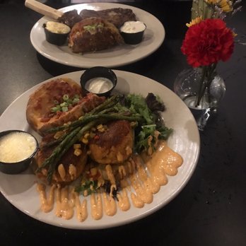 Manning's Restaurant - Crab   Cakes  with a little kick ! Check out that presentation  #yummy - American Near Me - Clayton, North Carolina