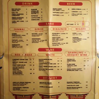 Moshi Moshi - Drinks and deserts menu - Sushi Bars Near Me - Miami Beach, Florida