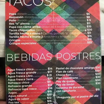 El Rinconcito - Menu back - Mexican Near Me - Chapala, JAL El Rinconcito - Menu back - Mexican Near Me - Chapala, JAL