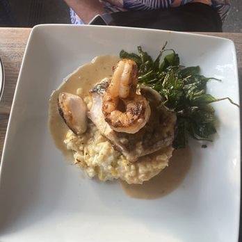 O.A.K. Prime Kitchen and Bar - Tile fish, shrimp and risotto with flash fried spinach - Cocktail Bars Near Me - Myrtle Beach, South Carolina O.A.K. Prime Kitchen and Bar - Tile fish, shrimp and risotto with flash fried spinach - Cocktail Bars Near Me - Myrtle Beach, South Carolina