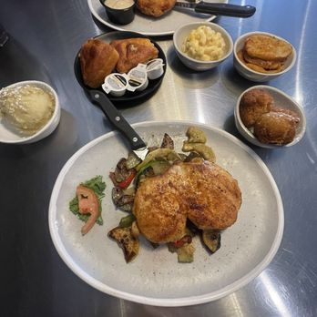 Dale's Southern Grill - The blackened chicken and the Peanut chicken The jalapeño cornbread Mac n cheese, hushpuppies, corn , and fried green tomatoes - Southern Near Me - Hoover, Alabama Dale's Southern Grill - The blackened chicken and the Peanut chicken The jalapeño cornbread Mac n cheese, hushpuppies, corn , and fried green tomatoes - Southern Near Me - Hoover, Alabama