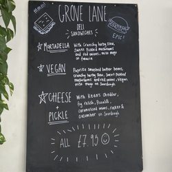 Grove Lane Deli - Sandwich menu