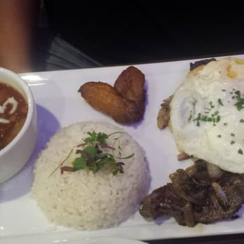 OBRA HandBakery - Steak with over easy eggs, rice, beans and plantains - Latin American Near Me - Long Beach, California