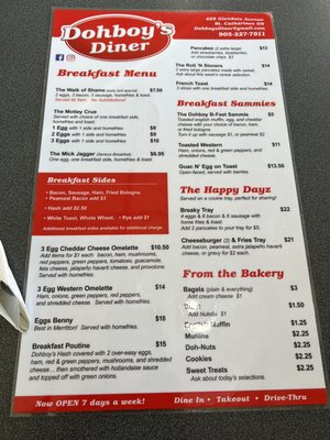 Menu photo 2 Dohboy’s Diner Saint Catharines, ON Menu photo 2 Dohboy’s Diner Saint Catharines, ON
