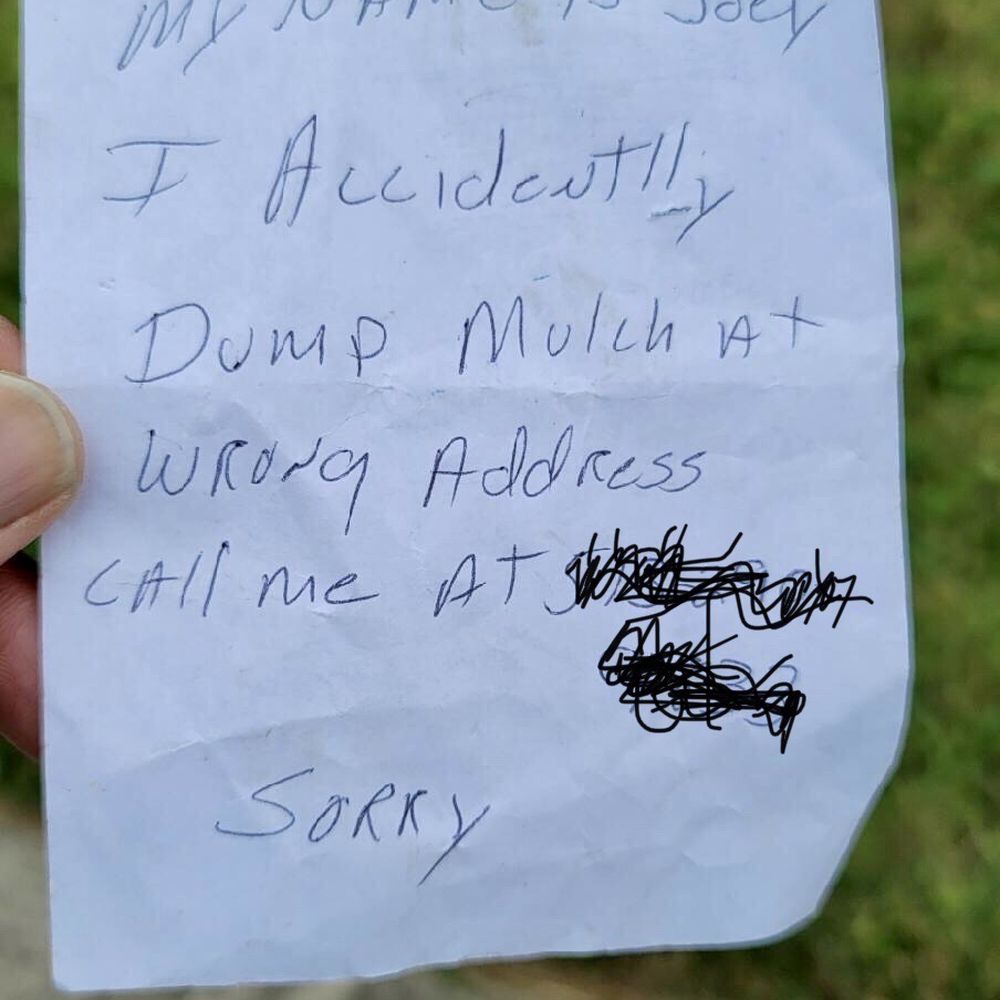 Note to our neighbors about the incorrect drop off Note to our neighbors about the incorrect drop off