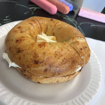 Bagelman - Jalapeño bagel with plain cream cheese - Breakfast & Brunch Near Me - Greenville, North Carolina