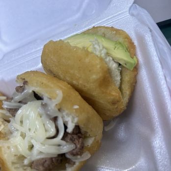 Cylantro's - Beef Arepas and some type of chicken salad arepa - Venezuelan Near Me - Kennesaw, Georgia Cylantro's - Beef Arepas and some type of chicken salad arepa - Venezuelan Near Me - Kennesaw, Georgia