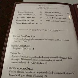 Coach & Four - menu - American Near Me - Roanoke, Virginia