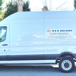 H & H Delivery and Assembly - Reliability meets size - our Ford Transit 250 Cargo Van is your go-to choice for dependable deliveries that can handle the largest items.
