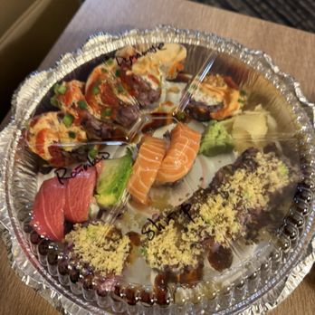 Kodo Sushi Sake - combo roll - shrimp tempura, rainbow, dynamite - Sushi Bars Near Me - Scottsdale, Arizona Kodo Sushi Sake - combo roll - shrimp tempura, rainbow, dynamite - Sushi Bars Near Me - Scottsdale, Arizona