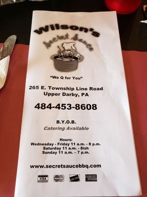 Menu photo 4 Wilson's Secret Sauce Upper Darby Township, PA Menu photo 4 Wilson's Secret Sauce Upper Darby Township, PA