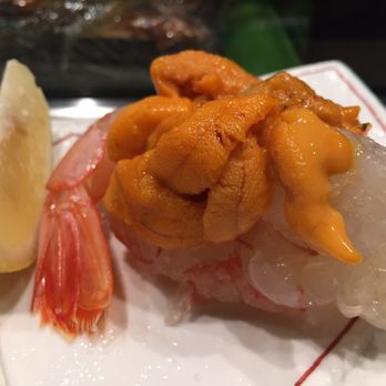 Sushi Murayama - Akaebi Shrimp w/ Japanese UNI - Sushi Bars Near Me - Honolulu, Hawaii Sushi Murayama - Akaebi Shrimp w/ Japanese UNI - Sushi Bars Near Me - Honolulu, Hawaii