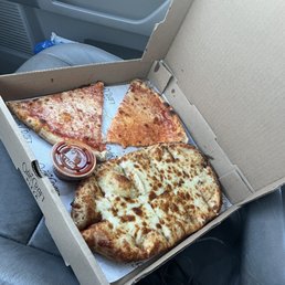 Leftovers straight cheese and cheesy bread (ate that when I got home) not burnt on the bottom at all :)