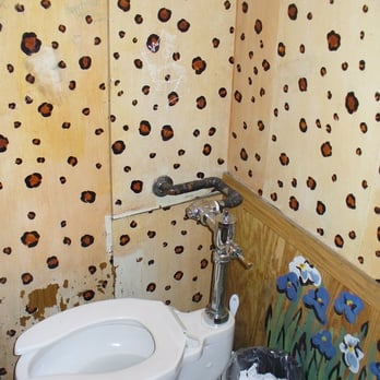 Bukowski Tavern - leopard print bathroom - American Near Me - Boston, Massachusetts Bukowski Tavern - leopard print bathroom - American Near Me - Boston, Massachusetts