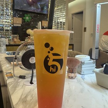 Hi5 Nails & Spa - Mango Tea  with Strawberry  popping boba - Nail Salons Near Me - Mesa, Arizona