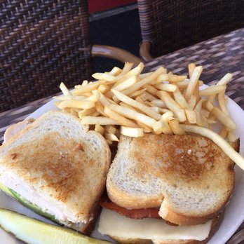 Encinitas Cafe - Turkey avocado and cheese sandwich grilled, with shoestring fries ($10) - Breakfast & Brunch Near Me - Encinitas, California