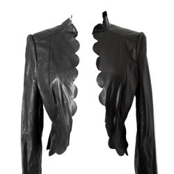 Leather and Hardware - Black Soft Lamb Leather Bolero Jacket