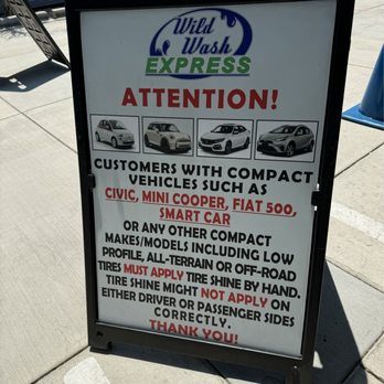 Wild Wash Express - They make sure you know why compact cars cannot use the tire shine inside the tunnel. - Car Wash Near Me - North Hollywood, California Wild Wash Express - They make sure you know why compact cars cannot use the tire shine inside the tunnel. - Car Wash Near Me - North Hollywood, California