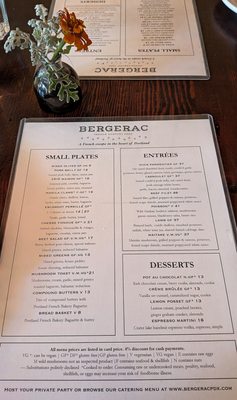Menu photo 1 Bergerac Portland, OR