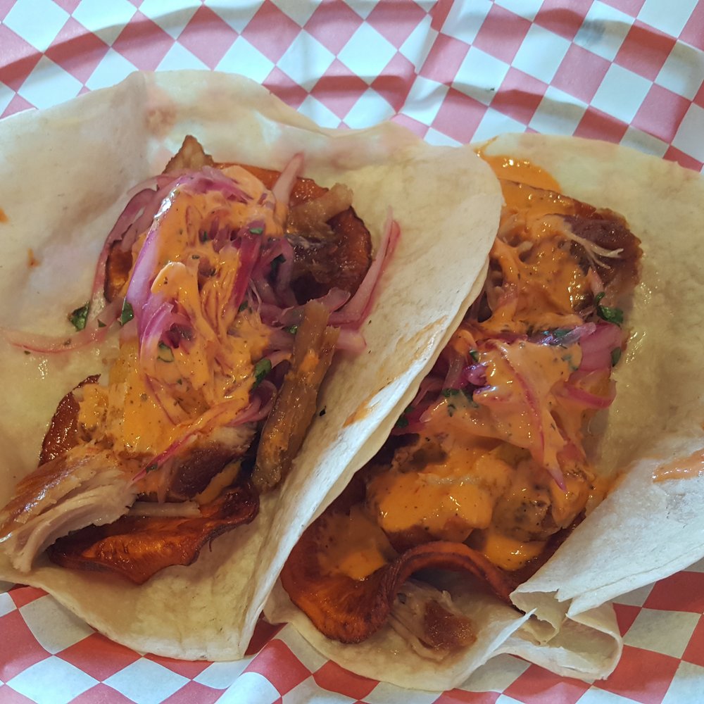 Red Panka - Pork belly tacos. Not sure what's actually in it but it was tasty. They put fried sweet potatoes in it and it was bomb! - Peruvian Near Me - Redlands, California