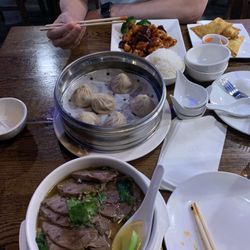Tom's Dim Sum - Hand pulled noodle soup with beef brisket, dumplings