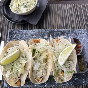 Mariposa Latin Inspired Grill - Fish tacos with 3-seed Cole slaw side - Latin American Near Me - Sedona, Arizona Mariposa Latin Inspired Grill - Fish tacos with 3-seed Cole slaw side - Latin American Near Me - Sedona, Arizona