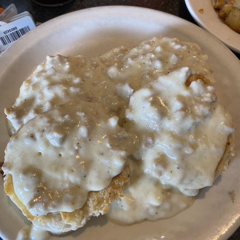 The Stables Restaurant - Sausage gravy with biscuits and side of hash browns $9.75 - Breakfast & Brunch Near Me - Hadley, Massachusetts The Stables Restaurant - Sausage gravy with biscuits and side of hash browns $9.75 - Breakfast & Brunch Near Me - Hadley, Massachusetts