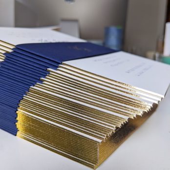 Letterpress by Lydia - gilded edges and edge painting available, as are custom belly bands - Printing Services Near Me Letterpress by Lydia - gilded edges and edge painting available, as are custom belly bands - Printing Services Near Me