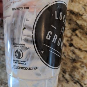 Photo of First Watch - Mequon, WI, United States. The takeout container for yogurt is made of corn plastic and says it is compostable (likely only  at a commerical enterprise though).