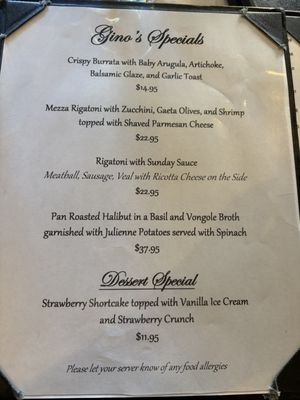 Menu photo 3 Gino's Restaurant Brooklyn, NY