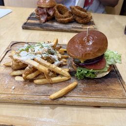 wicked cow burger and truffle fries wicked cow burger and truffle fries