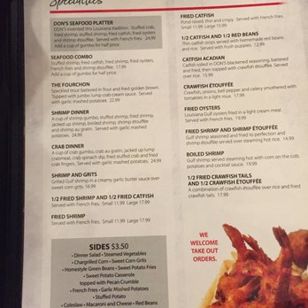 Dons Seafood- Hammond - What the specials on the menu every day? - Seafood Near Me - Hammond, Louisiana