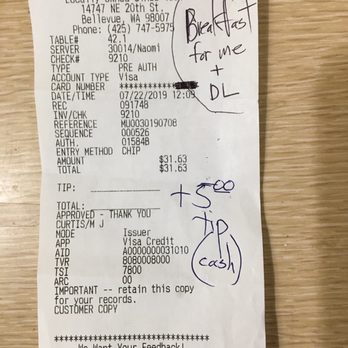 IHOP - Our UN-itemized receipt! - Breakfast & Brunch Near Me - Bellevue, Washington