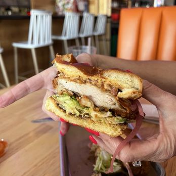 Chx Shop - My sandwich cut in half. - Chicken Shop Near Me - Cameron Park, California